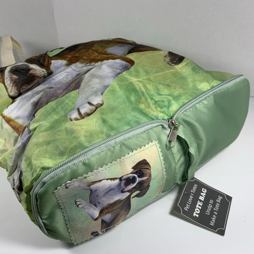 Pet Lover Totes BOXER DOG Zipper Tote Bag‎ Reusable Grocery 14x15 New Tag